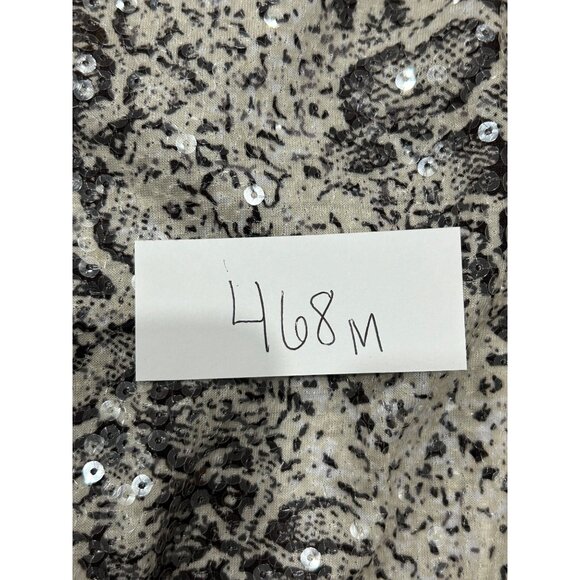 Kaktus NWT Sequined Abstract Animal Print Sweatshirt Grey Ribbed Cuffs Hem Sz XS - Picture 9 of 10